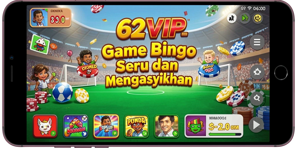 Menampilkan gameplay seru dalam permainan Bingo 62VIP.