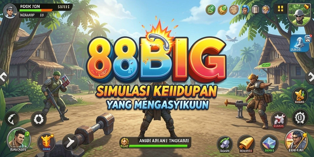 Screenshot 88BIG menampilkan interaksi antar karakter dalam gameplay simulation yang seru.