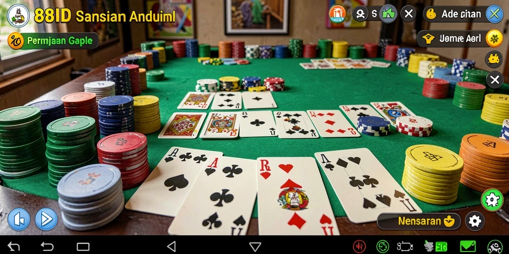 Tampilan gameplay 88ID yang menarik dan interaktif saat bermain Gaple.