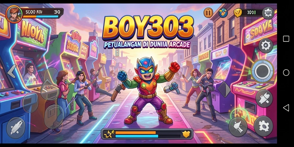 Screenshot gameplay BOY303 menunjukkan aksi seru dan rintangan yang menantang.