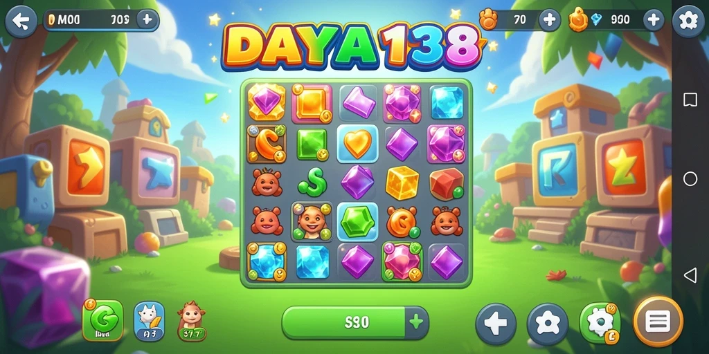 Screenshot dari gameplay seru Match-3 DAYA138.