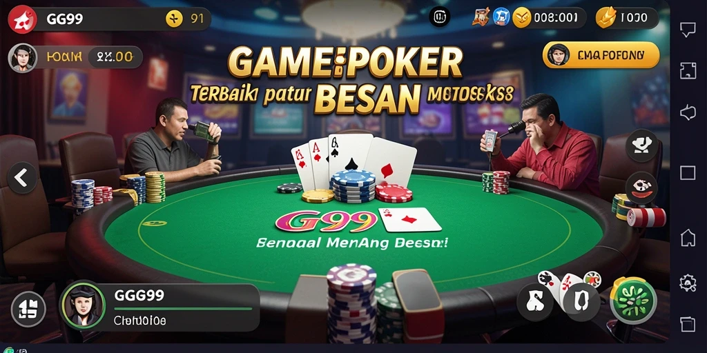 Tampilan menarik dari permainan Poker di GG99 yang seru dan menantang.