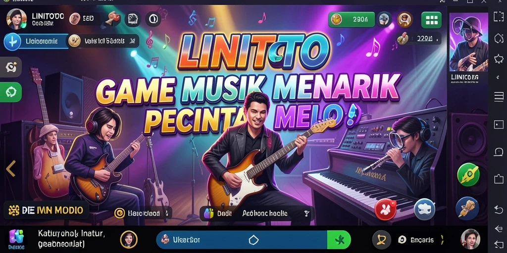 Tampilan gameplay LINITOTO dengan berbagai pilihan lagu musik.