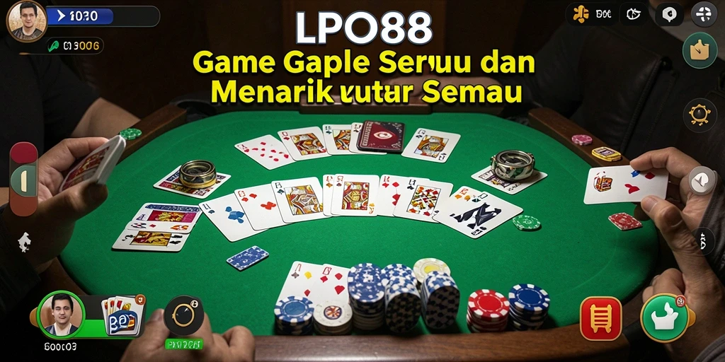 Tampilan LPO88 menampilkan gameplay Gaple yang seru dan interaktif.