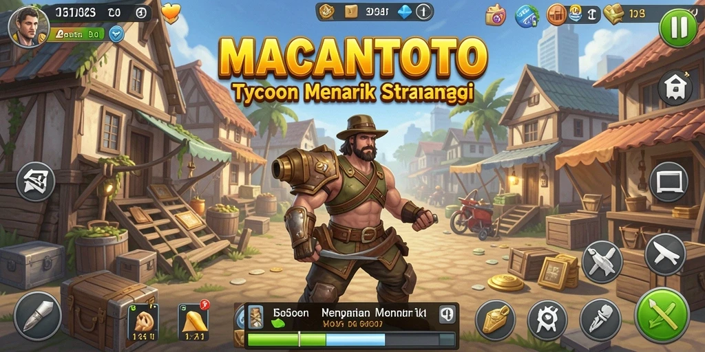 Tampilan gameplay seru di MACANTOTO dengan bisnis yang ditangani.