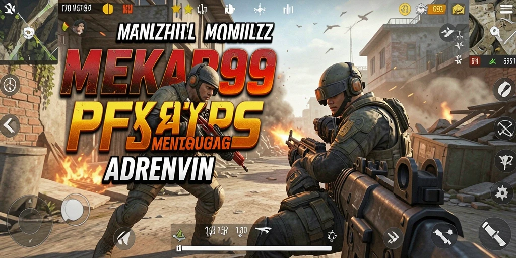 Tangkapan layar MEKAR99 yang menunjukkan aksi gameplay FPS yang mendebarkan.