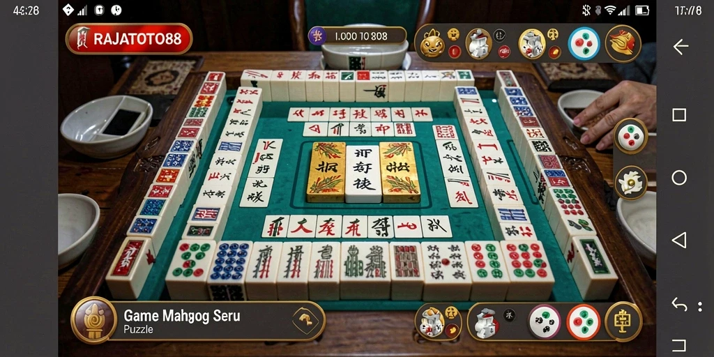 Screenshot gameplay seru dari RAJATOTO88 yang menampilkan suasana Mahjong.