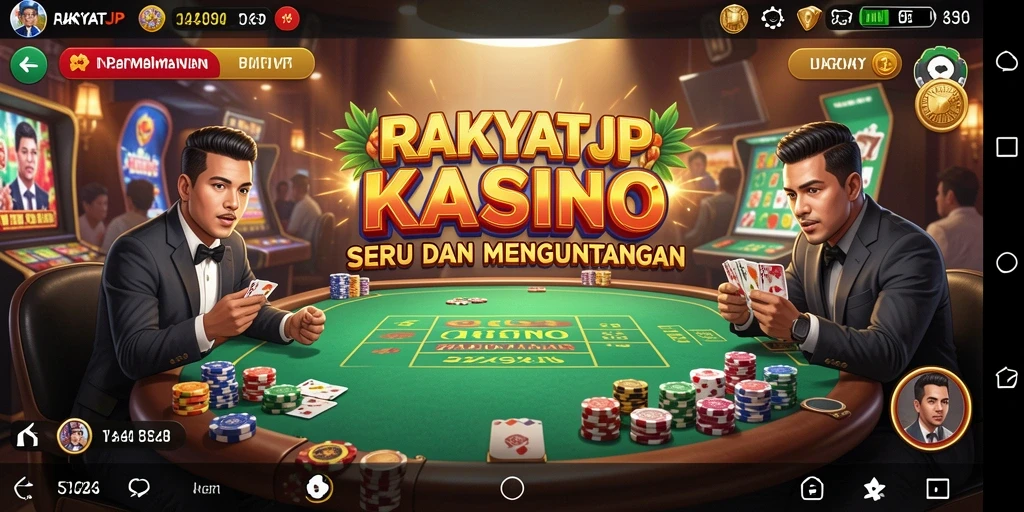 Screenshot RAKYATJP menampilkan pengunjung yang asyik bermain game kasino.