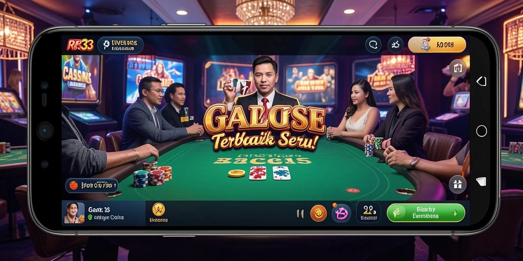 Tampilan gameplay Live Casino RR33 dengan dealer dan pemain yang berinteraksi langsung.