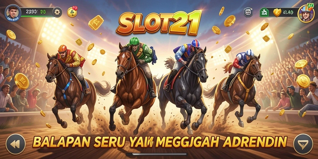 Tampilan seru gameplay balapan di SLOT21.