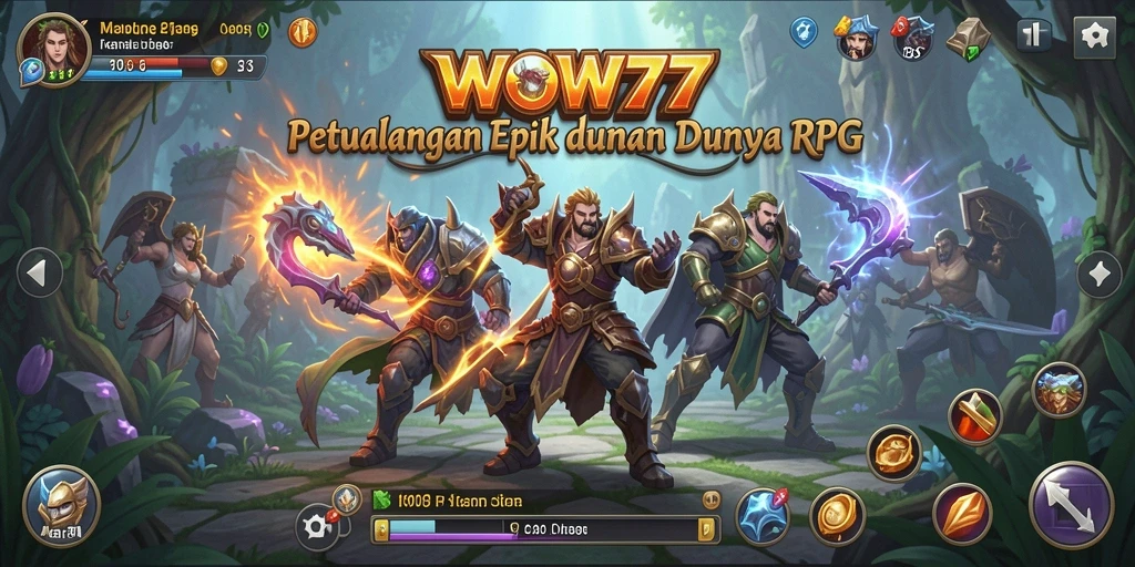 Tampilan gameplay menarik dengan karakter dan pertarungan RPG yang dinamis.